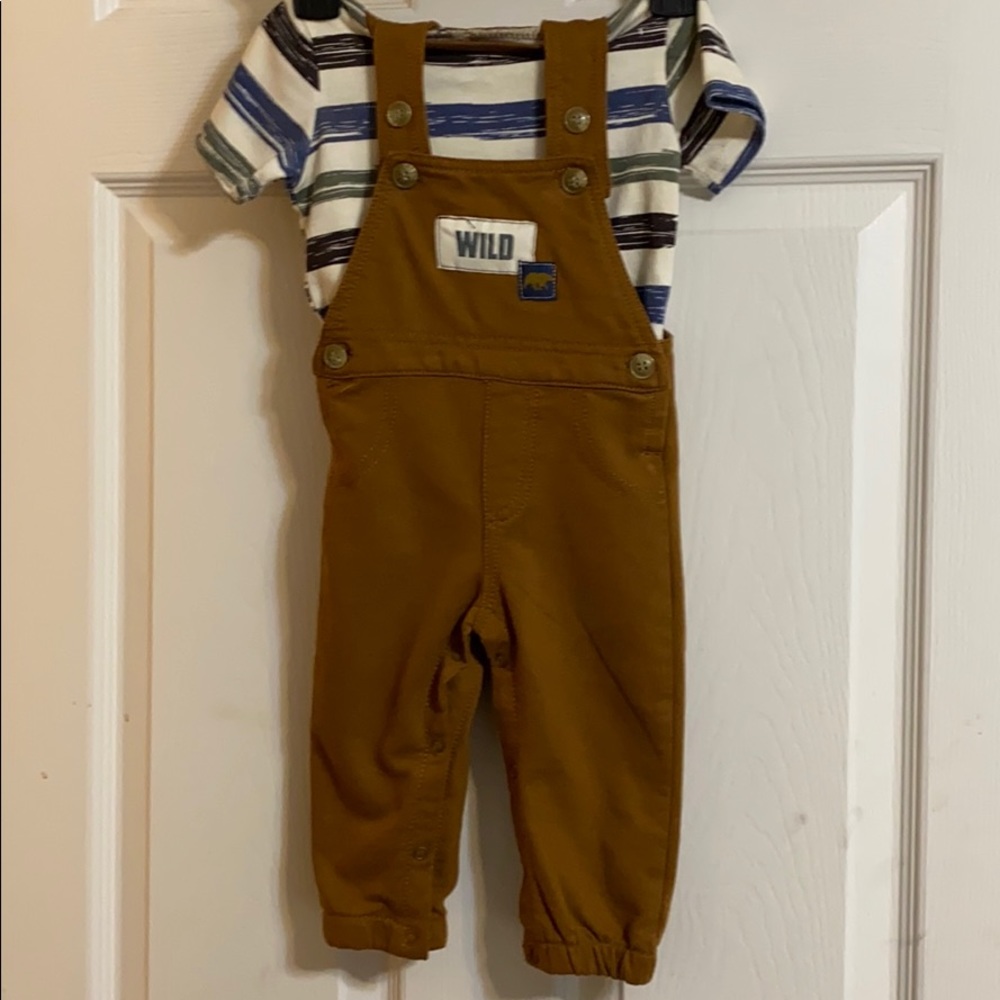 Cutie Pie, 2 piece overall set. 12M